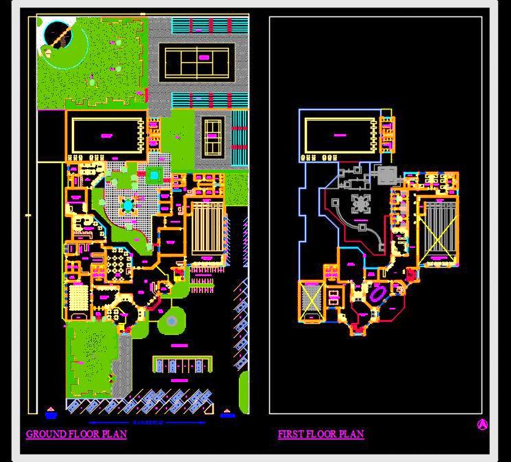 Modern Clubhouse Architecture and Landscape Design in Autocad